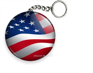 USA UNITED STATES WAVING AMERICAN FLAG PATRIOTIC NEW KEYCHAIN KEYFOB CHAIN RING - Picture 1 of 1