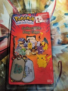 Toy Site Nintendo Pokemon 1999 etiquetas de perro coleccionables #01 edición Bulbasaur - Imagen 1 de 3