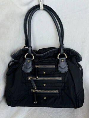 TOD’s Purse Navy Tote Nylon Leather Trim Drawstring Made in Italy - Image 1 of 4