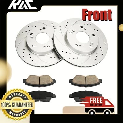 Kit de freio a disco dianteiro com fenda + perfurado para Acura ILX 2013-2014 - Imagem 1 de 4