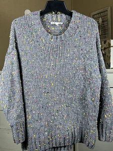 Suéter de manga larga tejido grueso multi confeti gris mediano Seven 7 para mujer (M) - Imagen 1 de 16