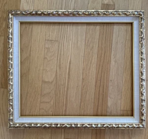 Vintage Frame 25 x21" Ornate Gold Color, Off White Linen Liner Frame - Picture 1 of 9