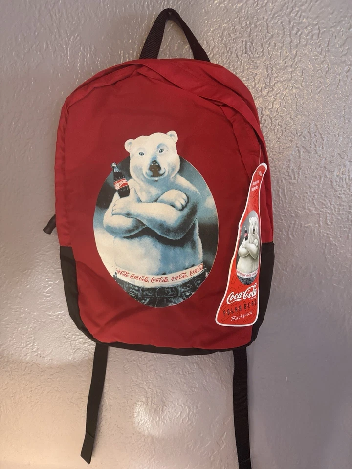 Mochila De Colección COCA COLA Oso Polar Markie Mark Inspirada Roja Nueva Años 90 Foto 1 de 4