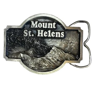 Siskiyou Mount St Helens Pewter Belt Buckle Volcano Nature Mountain Vintage 1980 - Picture 1 of 12