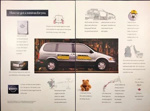 1993 Nissan Quest Minivan Safety Standards Vintage Print Ad - Picture 1 of 7