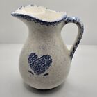 White Ceramic Pitcher With Blue Heart