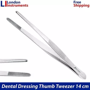 Pinzas para aderezo dental para pulgar 14 cm punta quirúrgica serrada tejido de algodón fórceps - Imagen 1 de 5
