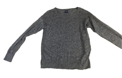 Gap Sweater Mens Medium Black Gray  Nylon Wool Blend Crew Neck Long Sleeve - Image 1 of 4