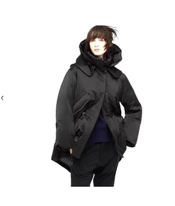 Uniqlo x Jil Sander +J Down Short Coat Women Black size S Parka Puffer Oversized - Picture 1 of 19