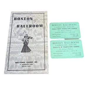 1953 Boston Ballroom New Years Eve Dance Program & Tickets Midtown Casino Boston - Picture 1 of 8