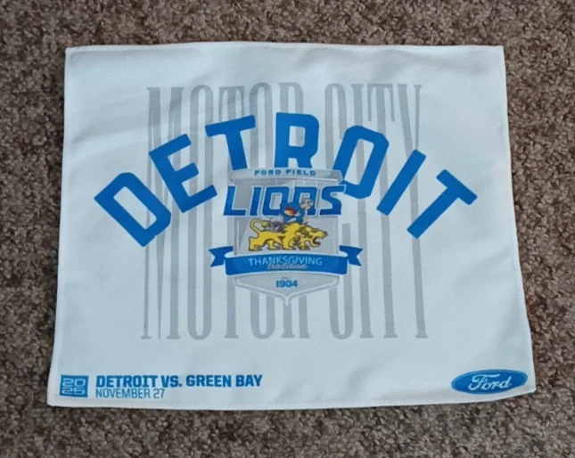 Toalla de rally Detroit Lions Thanksgiving V Packers 2025 SGA Foto 1 de 1