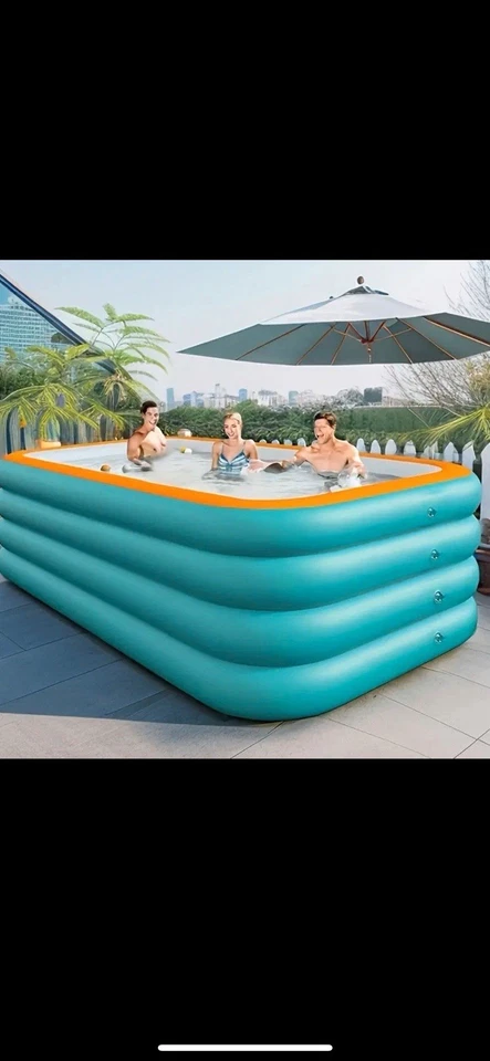 Familienpool 210*140*56GartenpoolSommer Planschbecken - Bild 1 von 4