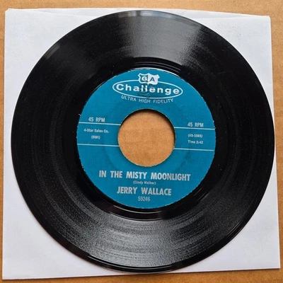 JERRY WALLACE In The Misty Moonlight 45 7" Record Vinyl Challenge Records - Image 1 of 2