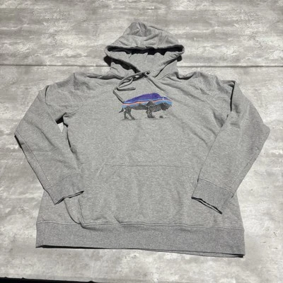 Patagonia Sweatshirt Women's XL Gray Hoodie Cotton Blend Logo Graphic* - Image 1 of 4