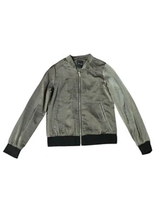 New Look Womens UK 8 Green/Grey Pocket Crew Neck Lined Long Sleeve Jacket - Picture 1 of 11