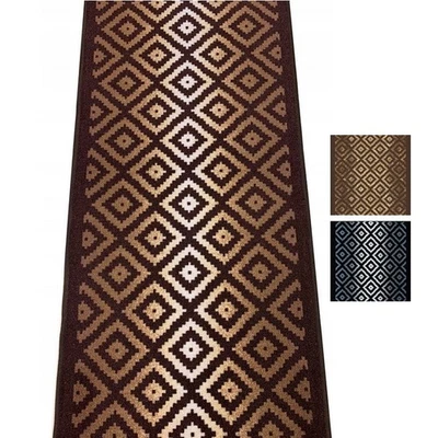 Teppich Läufer Antirutsch Teppichläufer Rutschfest 1018 KARO Meterware 67-100cm - Bild 1 von 2