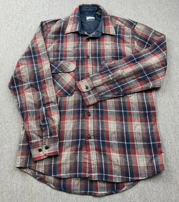 Vintage Fieldmaster Shirt Men Medium Red Blue Plaid Flannel Wool Blend Outdoor - Image 1 of 4