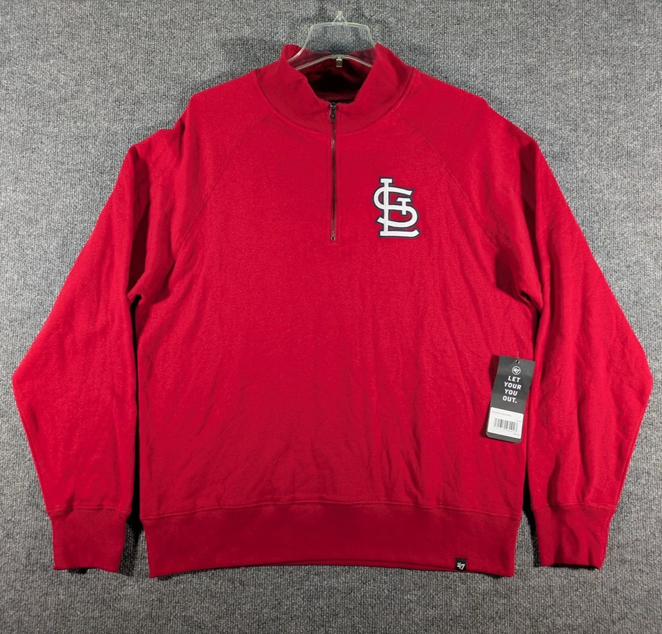 '47 Brand St. Louis Cardinals Red 1/4 Zip Pullover Womens Sweatshirt - Size XXL - Image 1 of 4