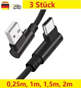 USB A auf USB C  Kurz 50cm,1m,2m USB C Kabel 90 Grad Winkel Schnellladekabel - Bild 1 von 13