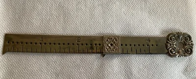 Antique EDWARDIAN 1894  Silver Tone Sewing Gauge Ruler PELOUZE MFG CO. CHICAGO - Image 1 of 4