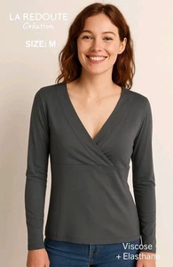 La Redoute Création Women's Blouse Top Grey Viscose Elasthane Size M - Picture 1 of 8