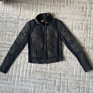 Blanc Noir Women's Moto Jacket Camo Print Lace Up Back SMALL Netted - Picture 1 of 22