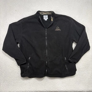 Ducks Unlimited Black w/ Camo Accent Full Zip Fleece Sweater Jacket Men's XXL - Picture 1 of 6