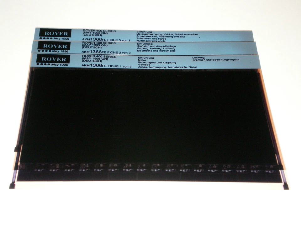 Catalogo Di Ricambi Microfich Rover Serie 400 Da Maggio 1995 Aggiornato 05/1996 - Immagine 1 di 1