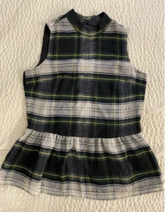 J. Crew Sleeveless Peplum Top Gilded Highland Tartan Plaid XXS $89.50 AG995 - Picture 1 of 3