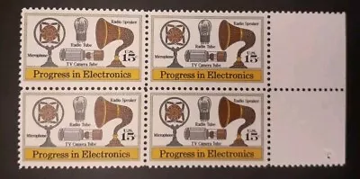 1973 US Stamp Scott # 1502 Block Of 4 - 15cent Progress In Electronics MNH - Image 1 of 2
