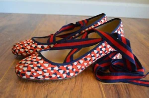 JCrew $238 Lace-Up Pumps in Heart Print Sz 7 Rustic Rose Heels G8172 NEW - Picture 1 of 3