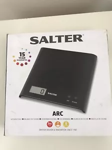 SALTER ARC DIGITAL KITCHEN SCALES BLACK FINISH - Picture 1 of 5