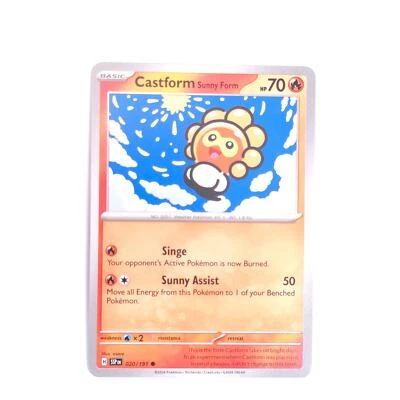 Castform Sunny Form 020/191 Pokemon SV08: Surging Sparks Common NM - Image 1 of 2