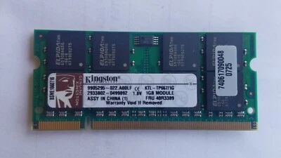 Kingston KTL-TP667/1G 1GB PC2-5300 SO-DIMM 667MHz DDR2 Laptop Memory Sealed NEW - Image 1 of 4