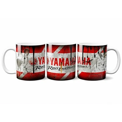 HANDMADE YAMAHA MOTORCYCLE COFFEE MUG 11oz CERAMIC R1 R6 FZ 600 1000