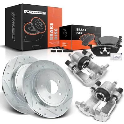 Rear Drilled Brake Rotor & Pads + Caliper for Ford Escape Mazda Tribute 05-08 Foto 1 de 4