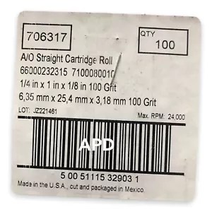 100 Each 3M/SA 1/4"x1"x1/8" 100 Grit 706317 Cartridge Roll 32903 - Picture 1 of 2