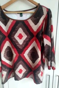 Ralph Lauren Women's Top Size XL Aztec Southwestern Print Square Neck Classic - Picture 1 of 11