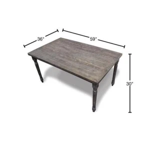 Best Master Furniture Dining Table 30" H X 59" L, Rectangle Wood Frame In Gray - Picture 1 of 3