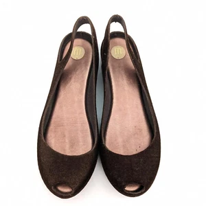 Melissa braune zehenfreie Slingback-Ballerinas Filz Damen US 8 EU 39 - Bild 1 von 9