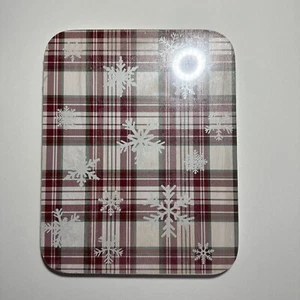 Farberware Schneeflocke rot kariert Schneidebrett 8" x 10" Hartholz Weihnachten neu - Bild 1 von 2