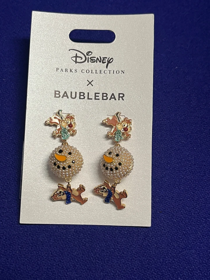 Pendientes Chip N Dale Holiday Baublebar Parks Disney NUEVOS 2023 Foto 1 de 4