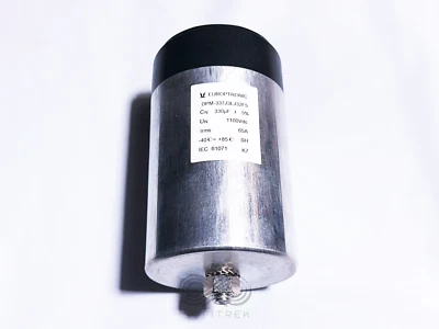 Condensador de película de enlace DC DPM-337J3LJ32F5 EUROPTRONIC 330uF 5 % 1,1 kVDC 86x144,5 mm Foto 1 de 4