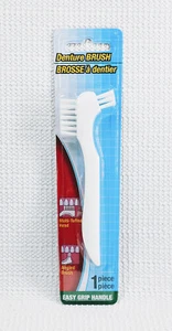 Denture Brush Multi Tufted Head Easy Grip Countour Handle - Picture 1 of 4