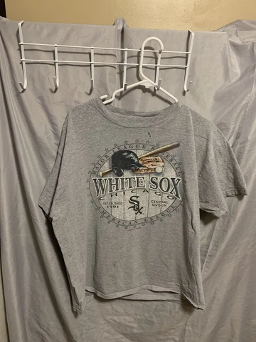 Vintage  Chicago White Sox Shirt Adult Mens Medium Grey Short Central Division Cover