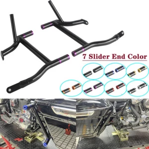 Saddlebag Guard Crash Bar w/4Pcs End Tube Sliders For Harley Road Glide FLTRX 15 - Picture 1 of 38