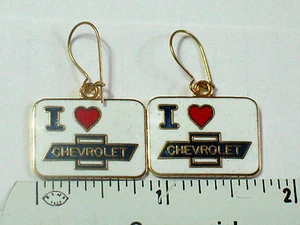 I Love Chevrolet Earrings , (**) - Picture 1 of 3