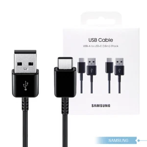 Cable de carga original oficial Samsung EP-DG930 USB tipo C 1,5M (paquete de 2) - negro - Imagen 1 de 7