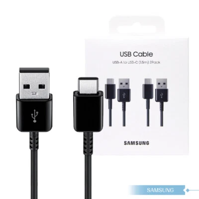Original Samsung Official EP-DG930 USB Type-C Charging Cable 1.5M (2 Pack)-Black - Image 1 of 4