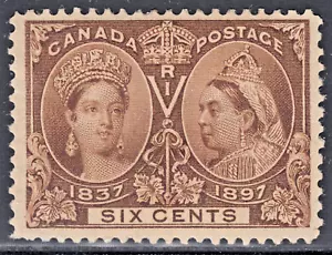 Canada 6c QV Diamond Jubilee, Scott 55, F-VF MH, catalogue - $225 - Picture 1 of 2
